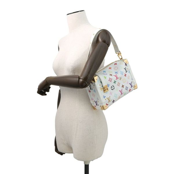 ルイヴィトン ショルダーバッグ モノグラム・マルチカラー LV×TM サイドトランクMM M4635 2way ホワイト 白  村上隆 コラボ