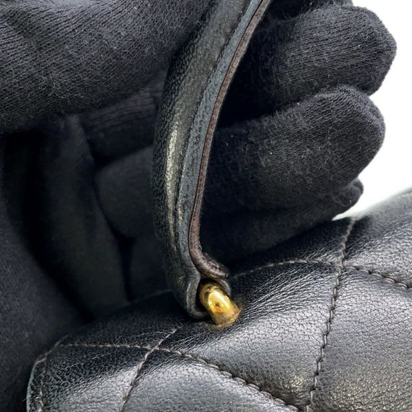 シャネル トップハンドル ハンドバッグ マトラッセ ココマーク トップハンドル ラムスキン CHANEL バッグ 黒