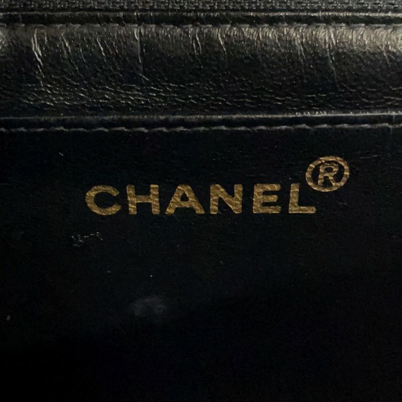 シャネル トップハンドル ハンドバッグ マトラッセ ココマーク トップハンドル ラムスキン CHANEL バッグ 黒