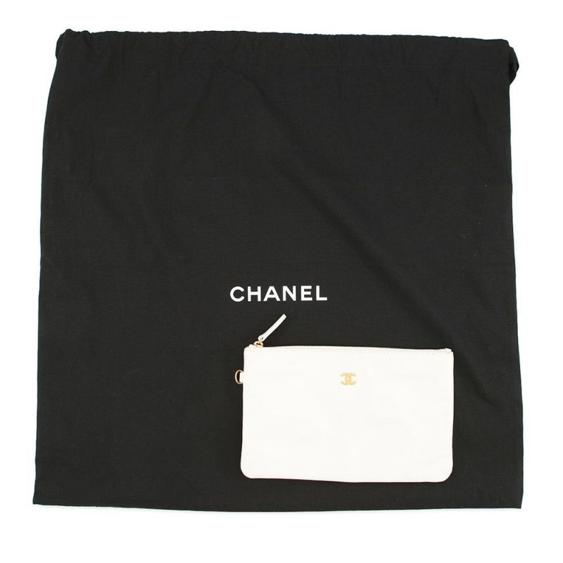 シャネル チェーンショルダーバッグ CHANEL22 スモール カーフスキン AS3260 CHANEL ポーチ付き 白