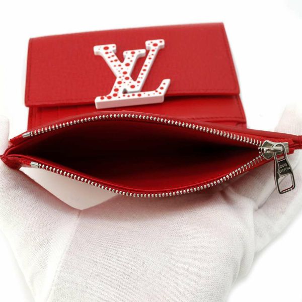 ルイヴィトン 三つ折り財布 トリヨンレザー LV×YK ポルトフォイユ・カプシーヌ コンパクト マキシ  M82113 草間弥生 コラボ