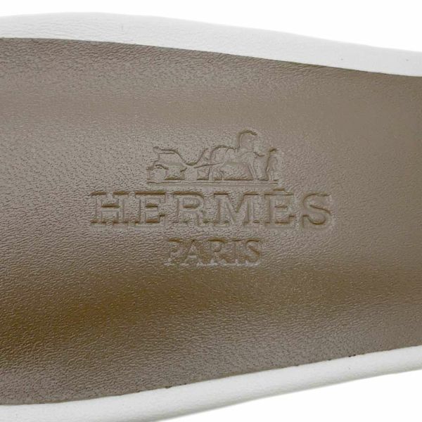 エルメス サンダル オアジス カーフレザー レディースサイズ36 1/2 HERMES 靴 白