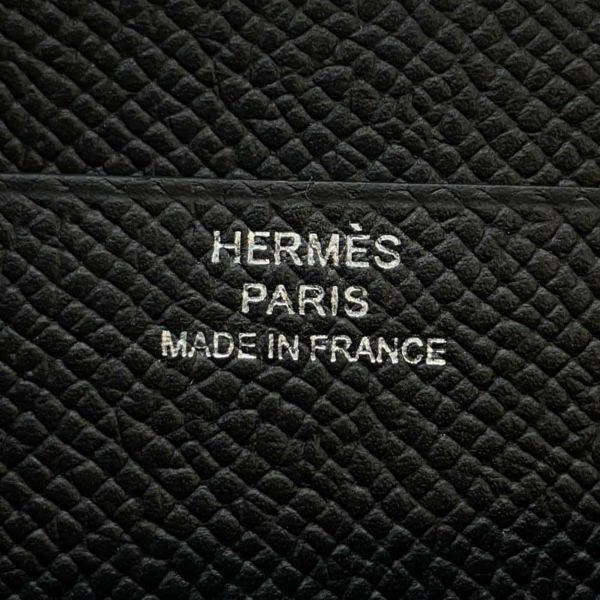 エルメス 長財布 ベアンスフレ ブラック/シルバー金具 エプソン W刻印 HERMES 財布 黒