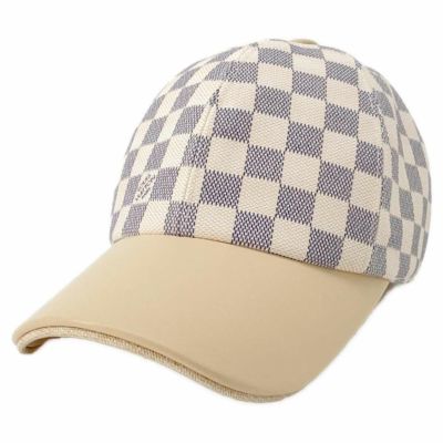 ルイヴィトン キャップ ダミエ・アズール コットン サイズM M77785 LOUIS VUITTON 帽子 白 安心保証