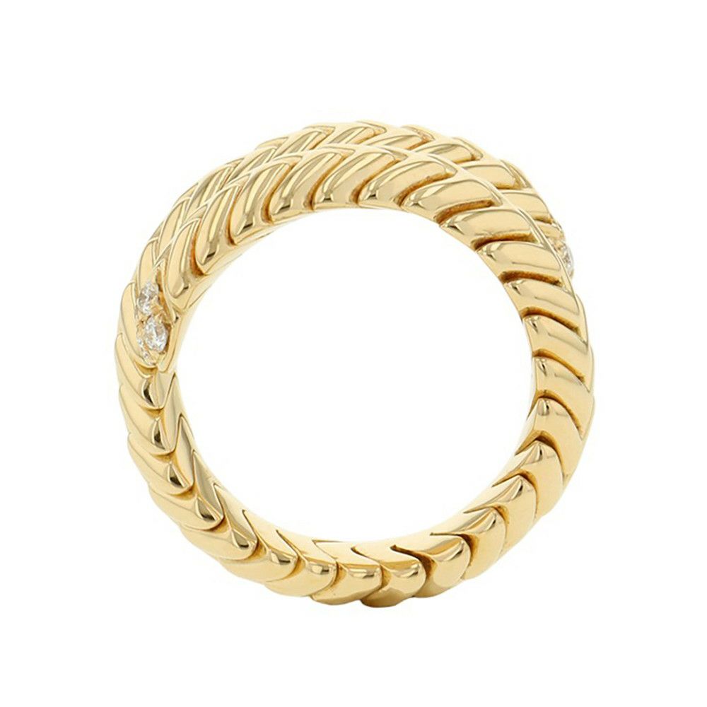 ブルガリ リング スピガ リング ダイヤモンド K18YGイエローゴールド リングサイズ約10号 BVLGARI 指輪