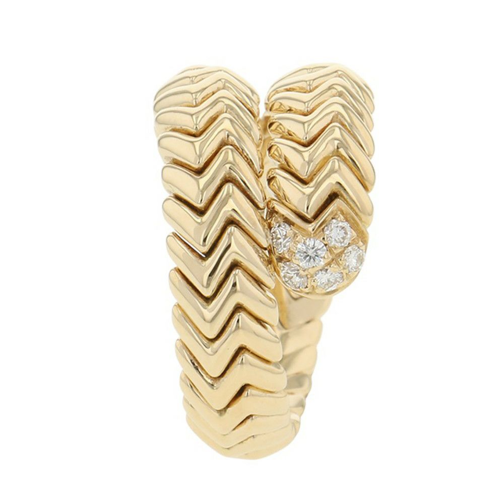 ブルガリ リング スピガ リング ダイヤモンド K18YGイエローゴールド リングサイズ約10号 BVLGARI 指輪