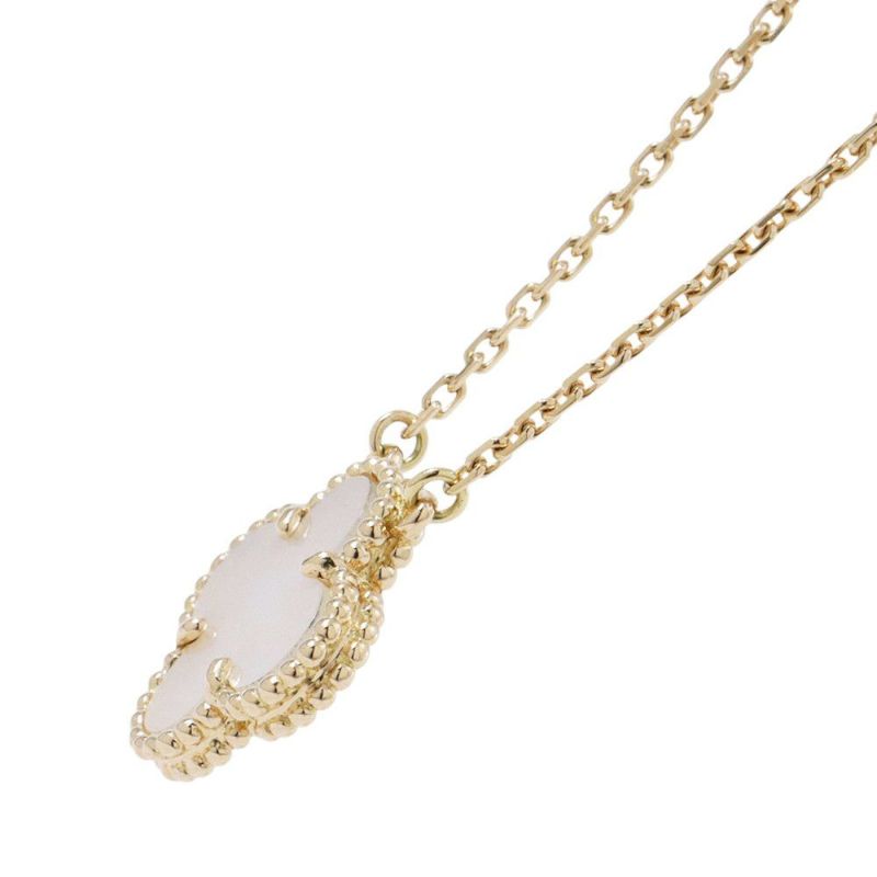 ヴァンクリーフ&アーペル ネックレス ヴィンテージ アルハンブラ ペンダント マザーオブパール K18YGイエローゴールド VCARA45900