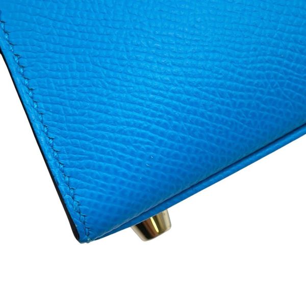 エルメス ハンドバッグ ケリー25 外縫い ブルーフリーダ/ゴールド金具 エプソン Z刻印 2wayショルダー