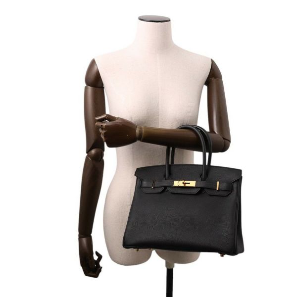 エルメス バーキン30 ブラック/ゴールド金具 トゴ C刻印 HERMES Birkin ハンドバッグ 黒