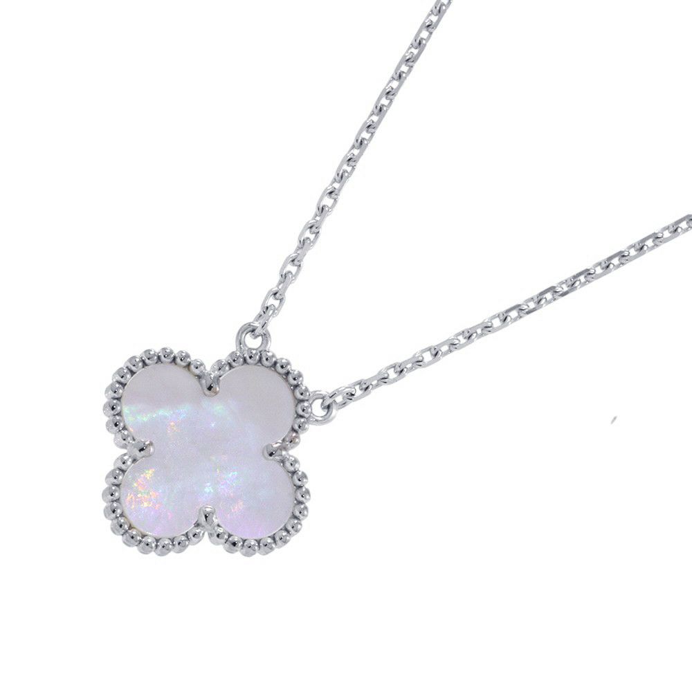 ヴァンクリーフ&アーペル ネックレス ヴィンテージアルハンブラ K18WG マザーオブパール VCARF48700 ペンダント