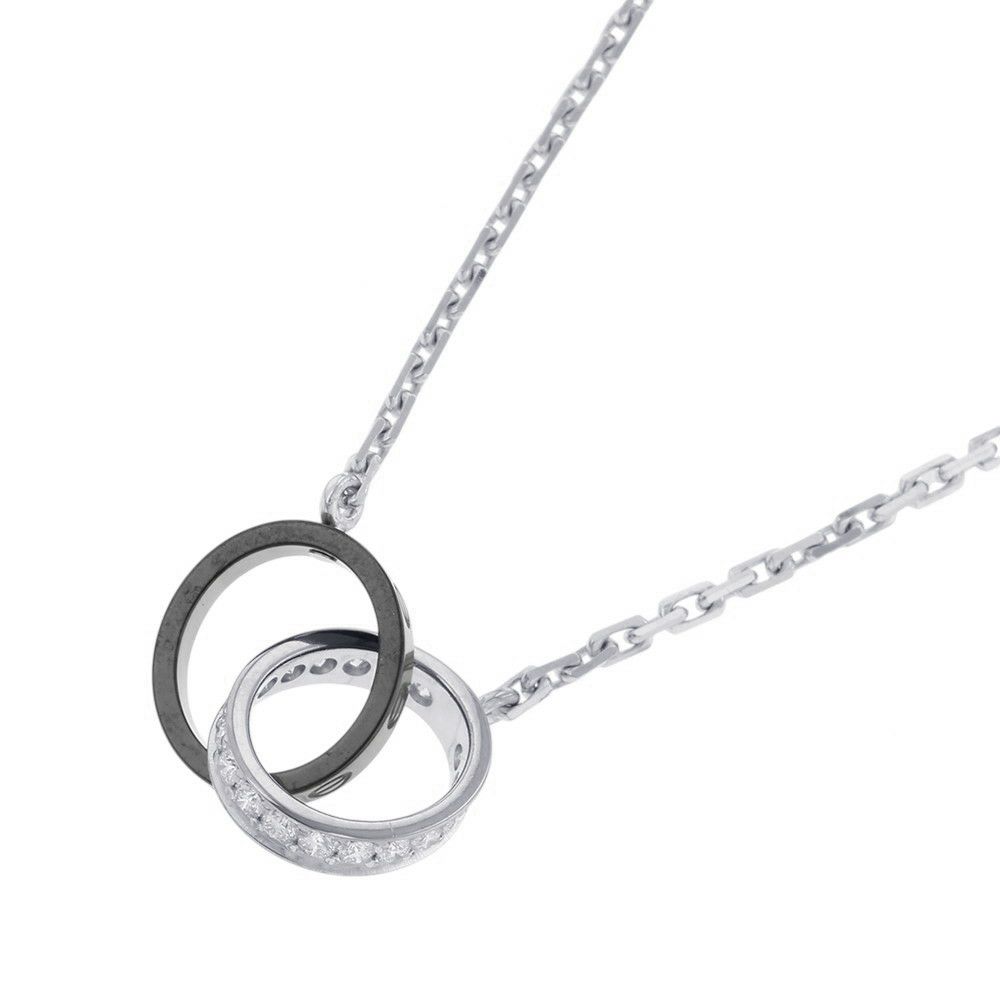 カルティエ ネックレス ベビーラブ LOVE ダイヤモンド ネックレスブラックセラミック/K18WG B7058100