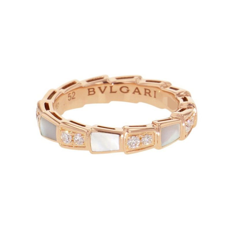 ブルガリ リング セルペンティ ヴァイパー リング ダイヤ 計0.21ct マザーオブパール K18PG サイズ52 353271 BVLGARI