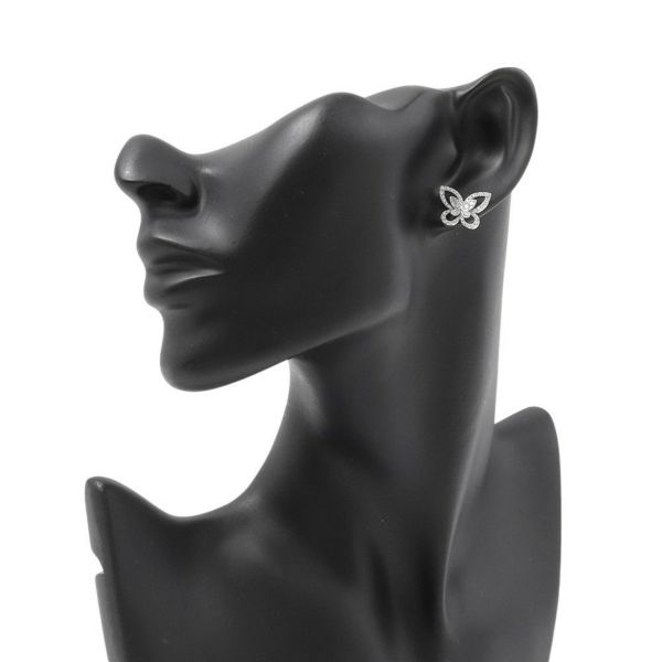 グラフ ピアス バタフライ シルエット ダイヤモンド ミニ スタッド イヤリング ダイヤ 計0.75ct RGE1574