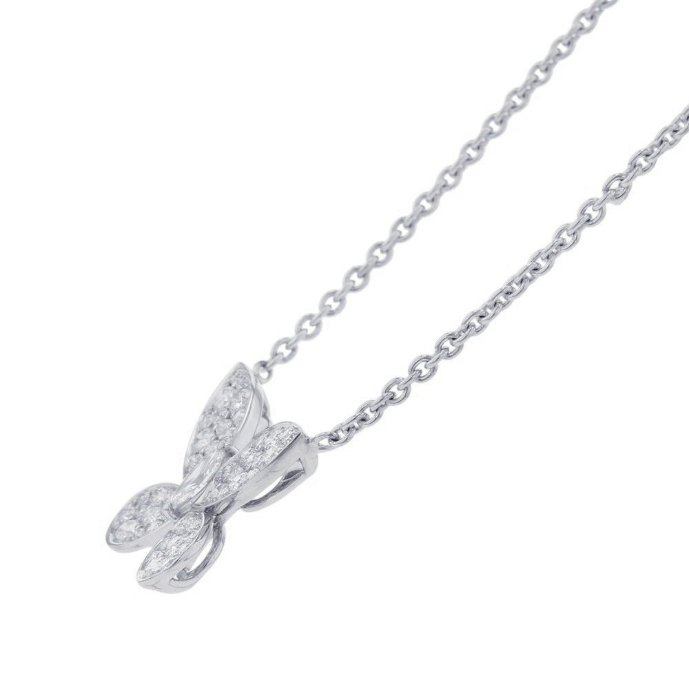 グラフ ネックレス パヴェ バタフライ ダイヤモンド ミニ ペンダント ダイヤ 計約0.55ct K18WGホワイトゴールド RGP550