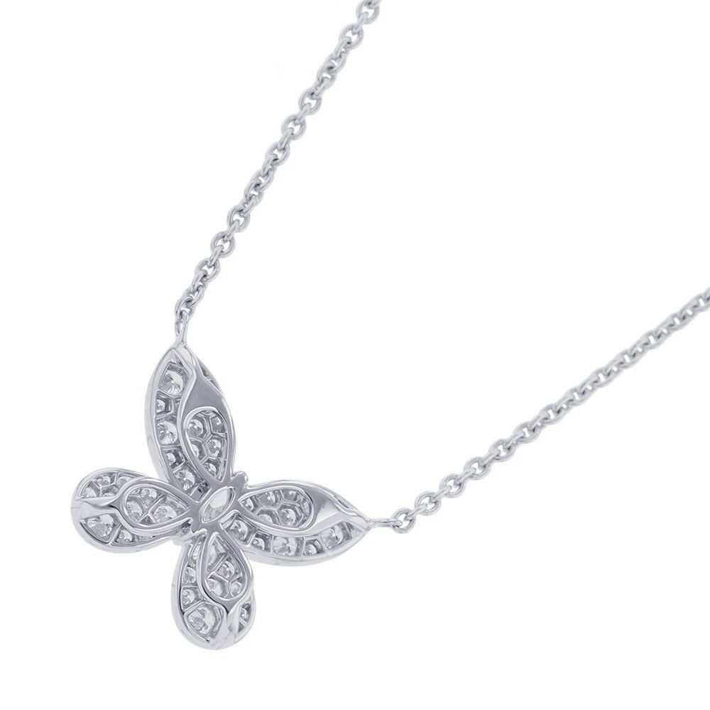 グラフ ネックレス パヴェ バタフライ ダイヤモンド ミニ ペンダント ダイヤ 計約0.55ct K18WGホワイトゴールド RGP550