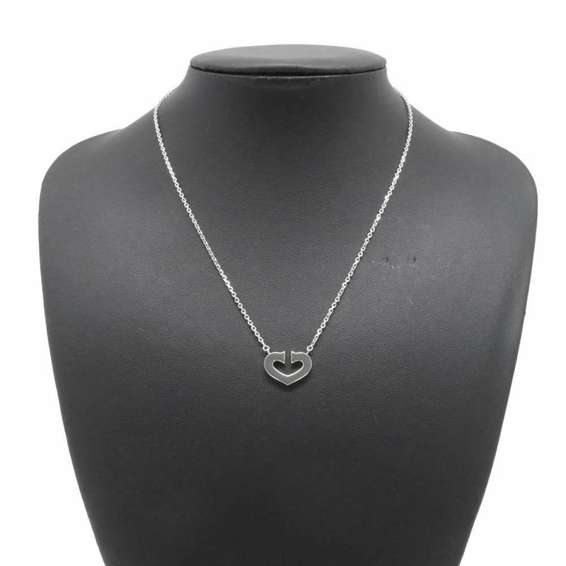 カルティエ ネックレス Cハート K18WGホワイトゴールド Cartier ペンダント ジュエリー
