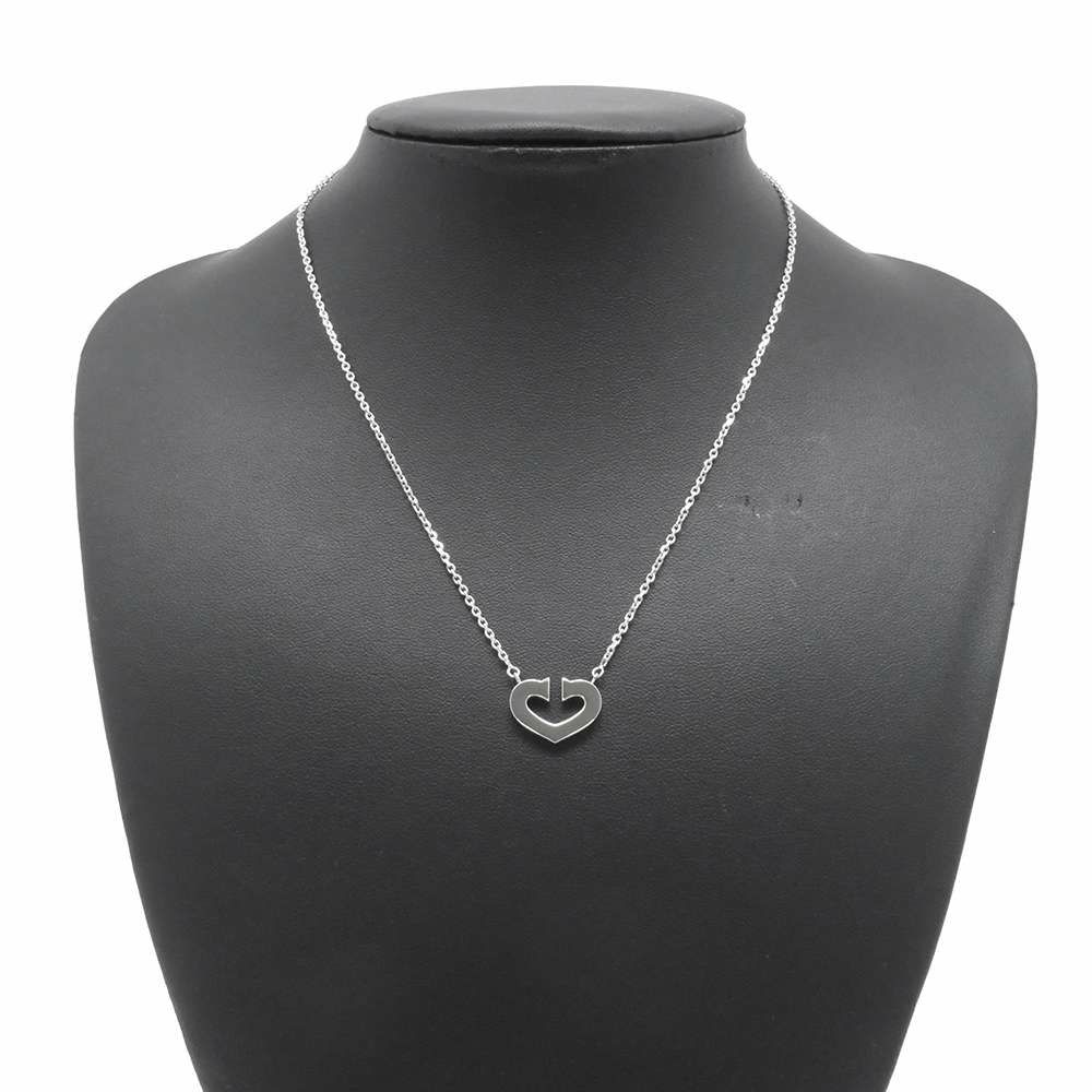 カルティエ ネックレス Cハート K18WGホワイトゴールド Cartier ペンダント ジュエリー