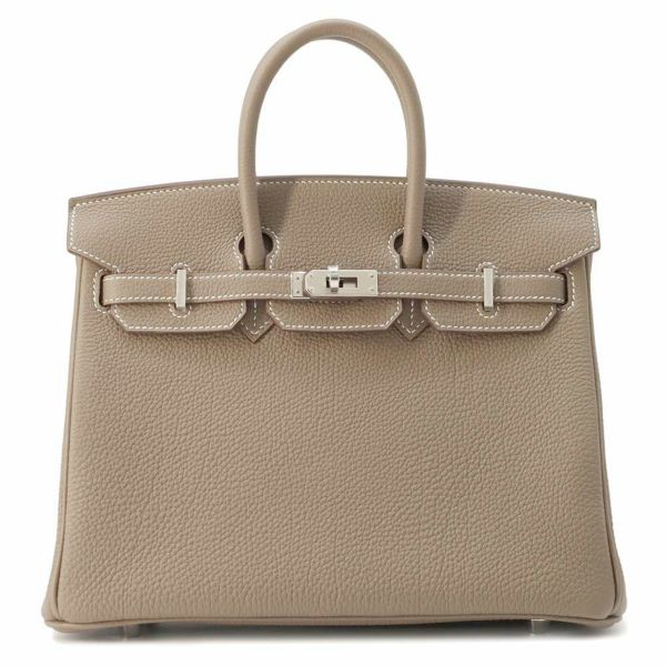 エルメス バーキン25 エトゥープ/シルバー金具 トゴ W刻印 HERMES Birkin ハンドバッグ