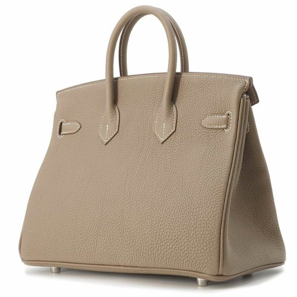 エルメス バーキン25 エトゥープ/シルバー金具 トゴ W刻印 HERMES Birkin ハンドバッグ