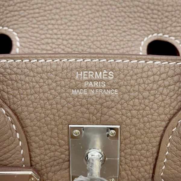 エルメス バーキン25 エトゥープ/シルバー金具 トゴ W刻印 HERMES Birkin ハンドバッグ