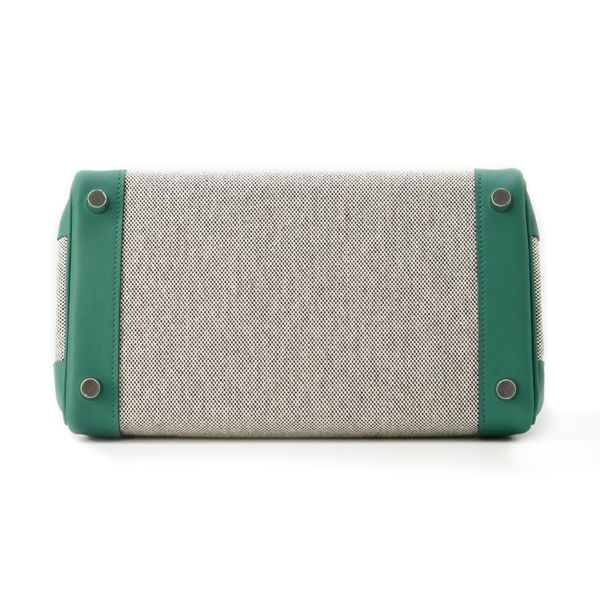 エルメス バーキン25 エクリュ/ヴェールヴェルティゴ/シルバー金具 トワルアッシュ/スイフト W刻印HERMES Birkin