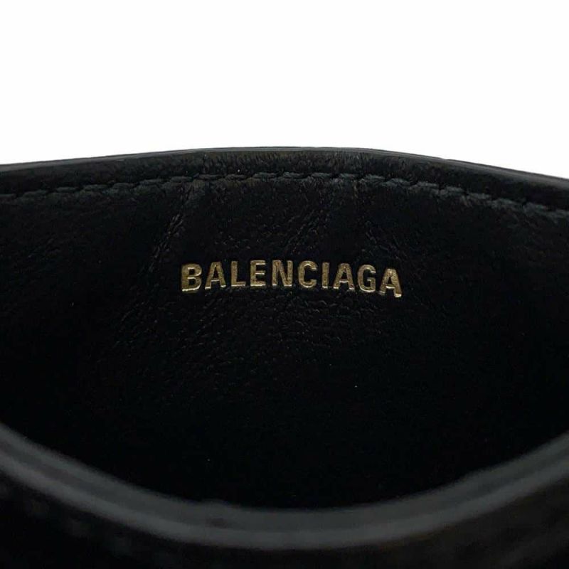 バレンシアガ カードケース ロゴ レザー 765463 BALENCIAGA 定期入れ 黒