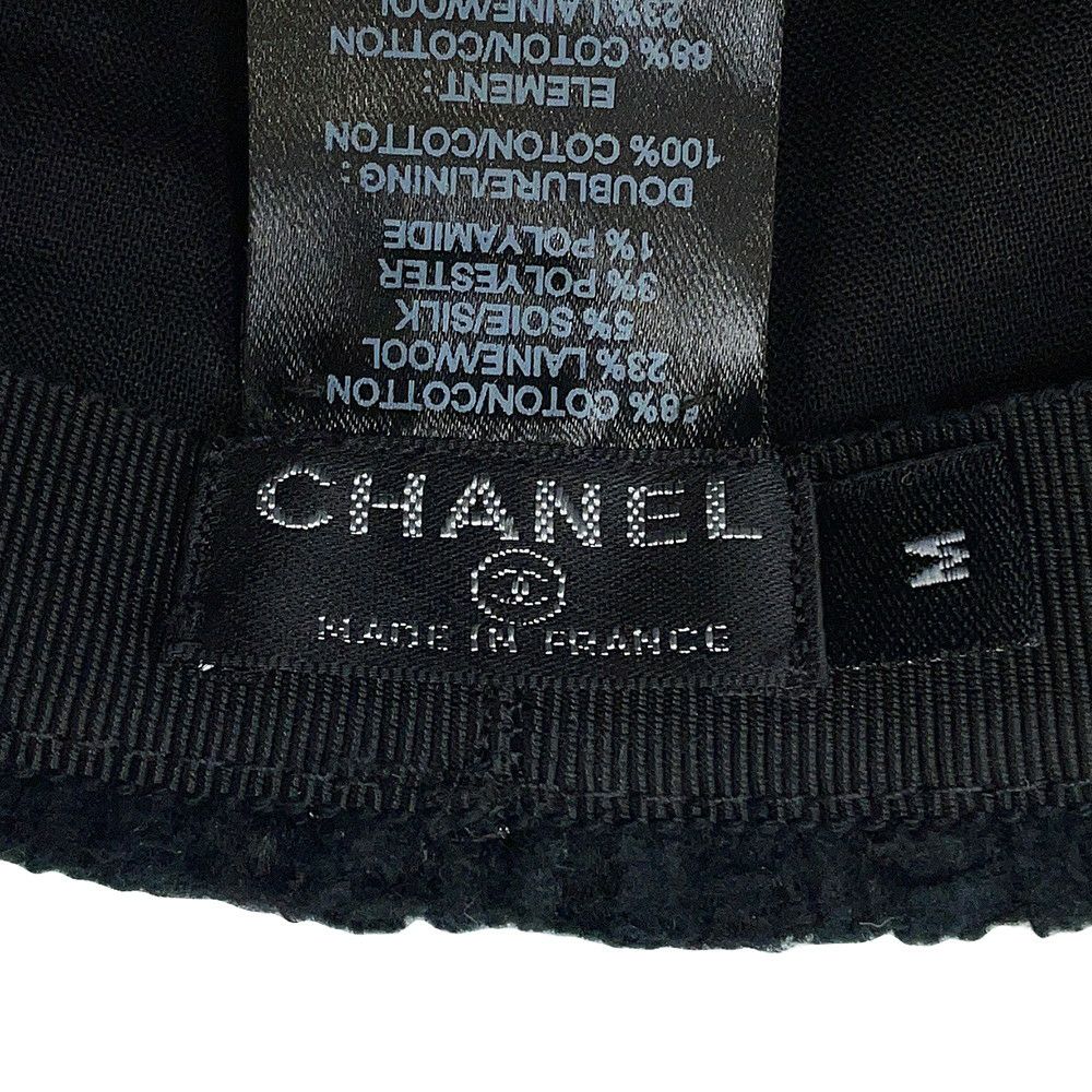 シャネル キャップ ツイード ココマーク サイズM AA8562 CHANEL 帽子 黒