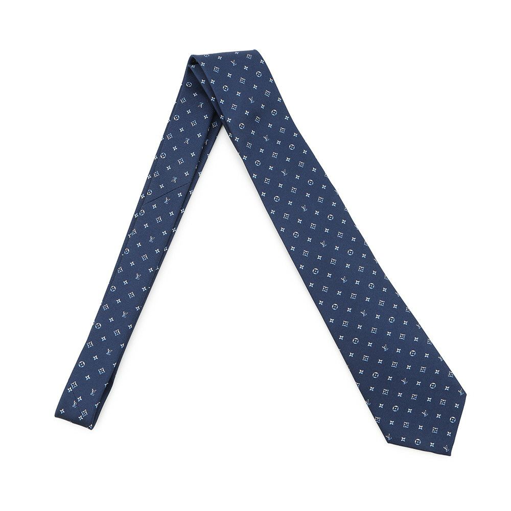 ルイヴィトン ネクタイ モノグラム シルク M79429 LOUIS VUITTON メンズ ネイビー