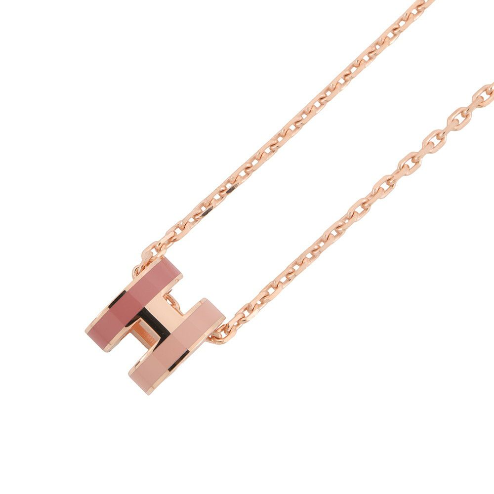 エルメス ネックレス ミニ・ポップアッシュ ロカバール ビューティー ピンク/ピンクゴールド金具 HERMES アクセサリー