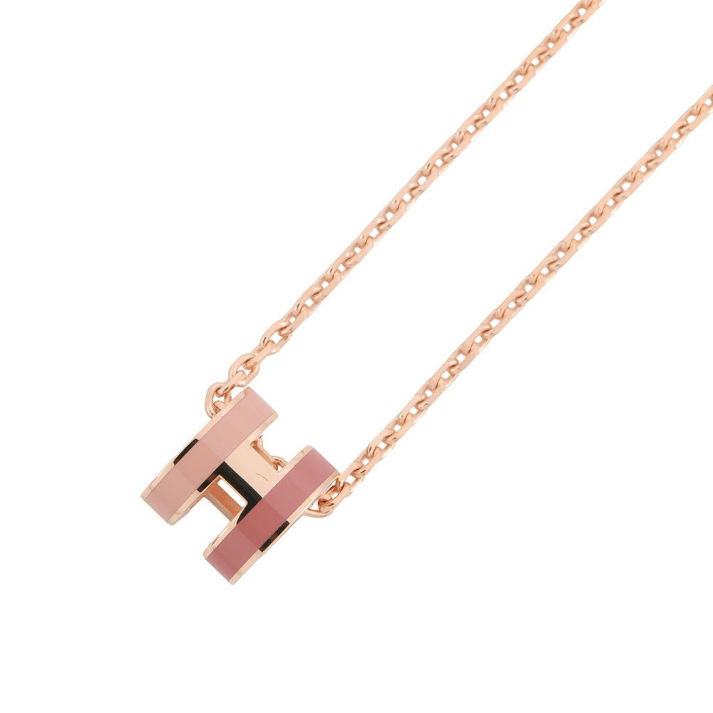 エルメス ネックレス ミニ・ポップアッシュ ロカバール ビューティー ピンク/ピンクゴールド金具 HERMES アクセサリー