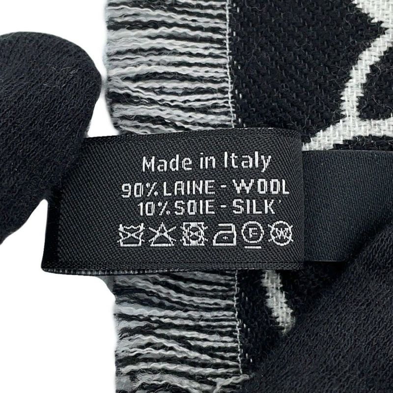 シャネル ストール ココマーク カメリア ウール CHANEL アパレル マフラー 白 黒
