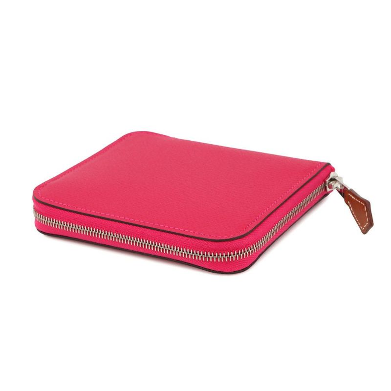 エルメス コインケース アザップコンパクト シルクイン フランボワーズ/シルバー金具 エプソン Z刻印