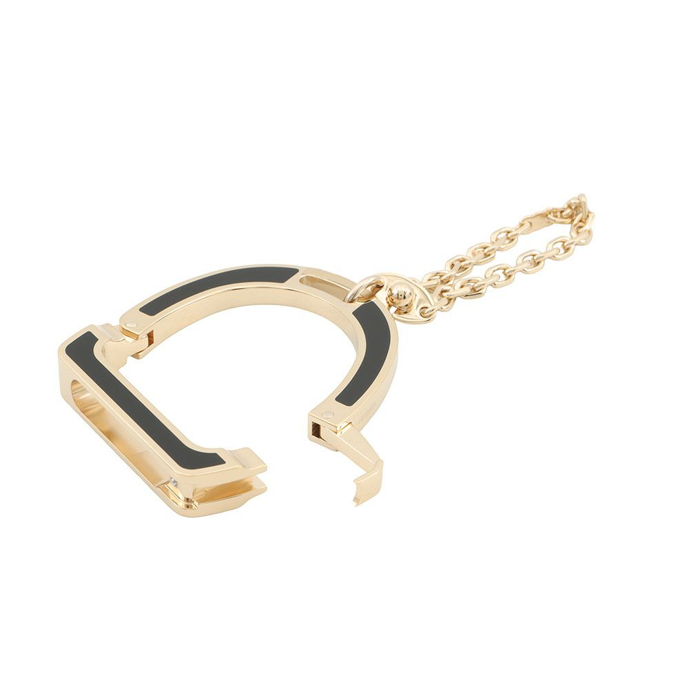 エルメス グローブホルダー イデアル ブラック/シャンパンゴールド金具 メタル HERMES 手袋ホルダー 黒