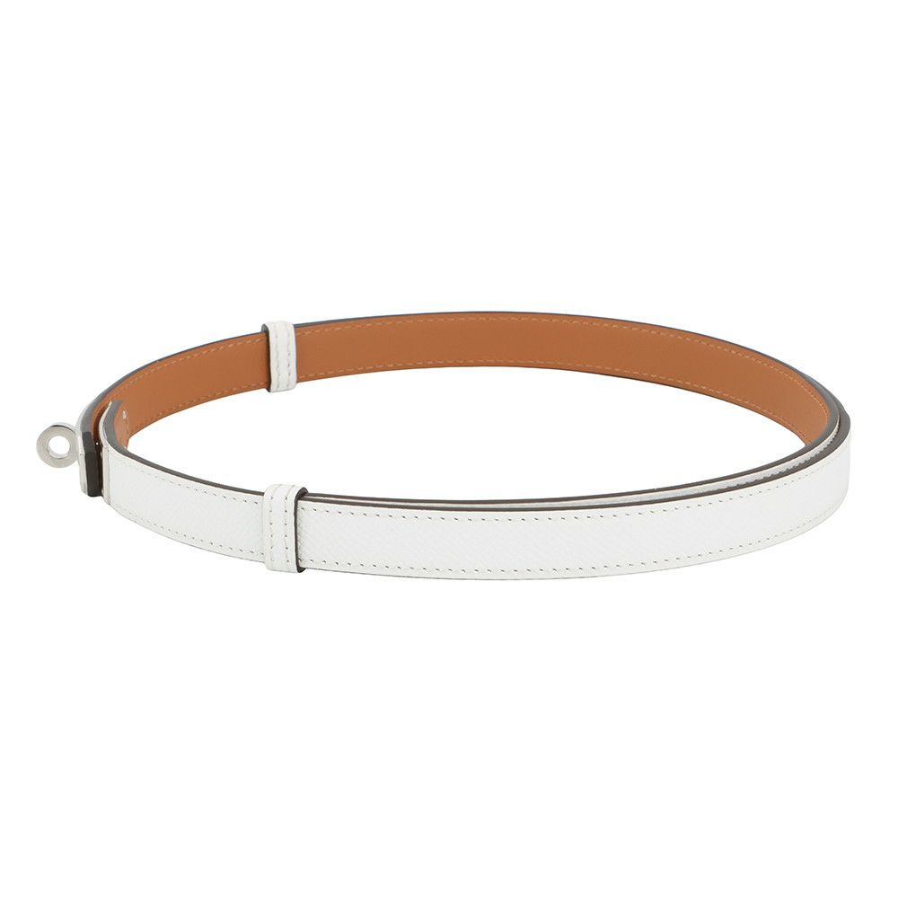 エルメス ケリーベルト18 ニューホワイト/シルバー金具 エプソン K刻印 HERMES べルト 白