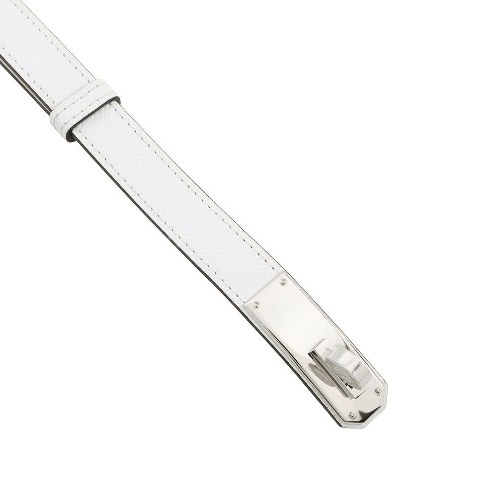 エルメス ケリーベルト18 ニューホワイト/シルバー金具 エプソン K刻印 HERMES べルト 白