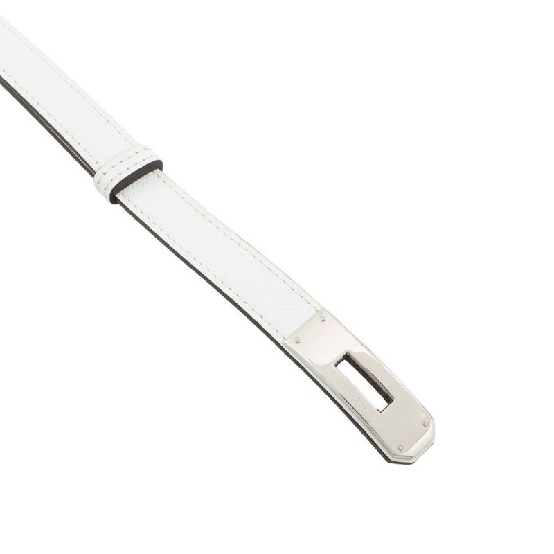 エルメス ケリーベルト18 ニューホワイト/シルバー金具 エプソン K刻印 HERMES べルト 白