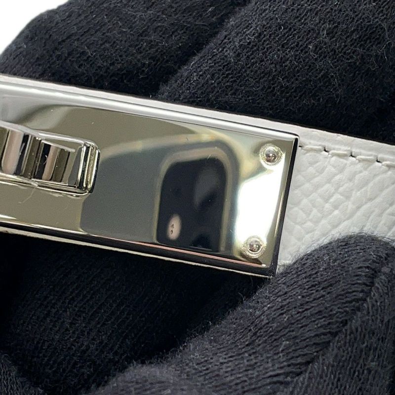 エルメス ケリーベルト18 ニューホワイト/シルバー金具 エプソン K刻印 HERMES べルト 白