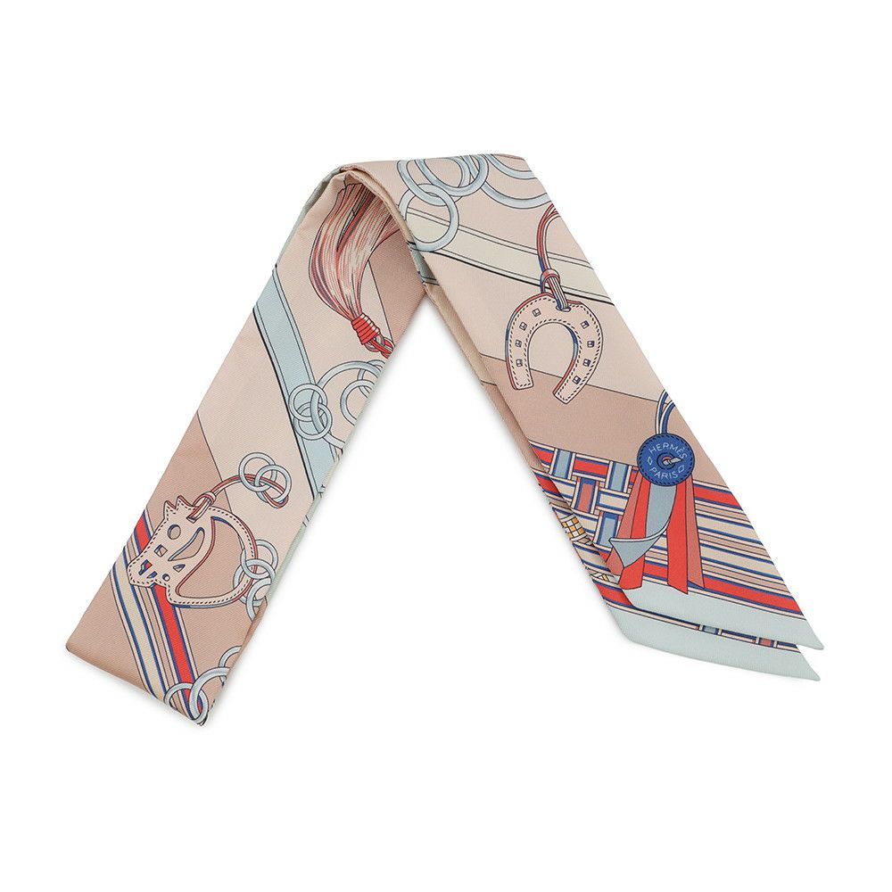 エルメス スカーフ ツイリー 馬勒とチャーム Brides et Gris-Gris シルクツイル 2023春夏