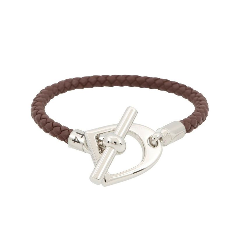 エルメス ブレスレット エトリエ ブラウン/シルバー金具 スイフト サイズT4 HERMES アクセサリー