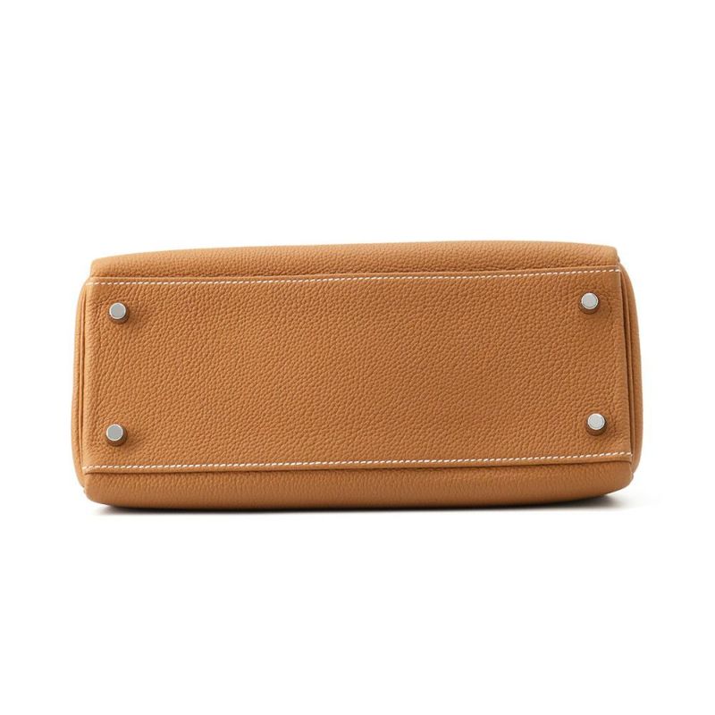 エルメス ハンドバッグ ケリー28 内縫い ゴールド/シルバー金具 トゴ B刻印 2wayショルダー