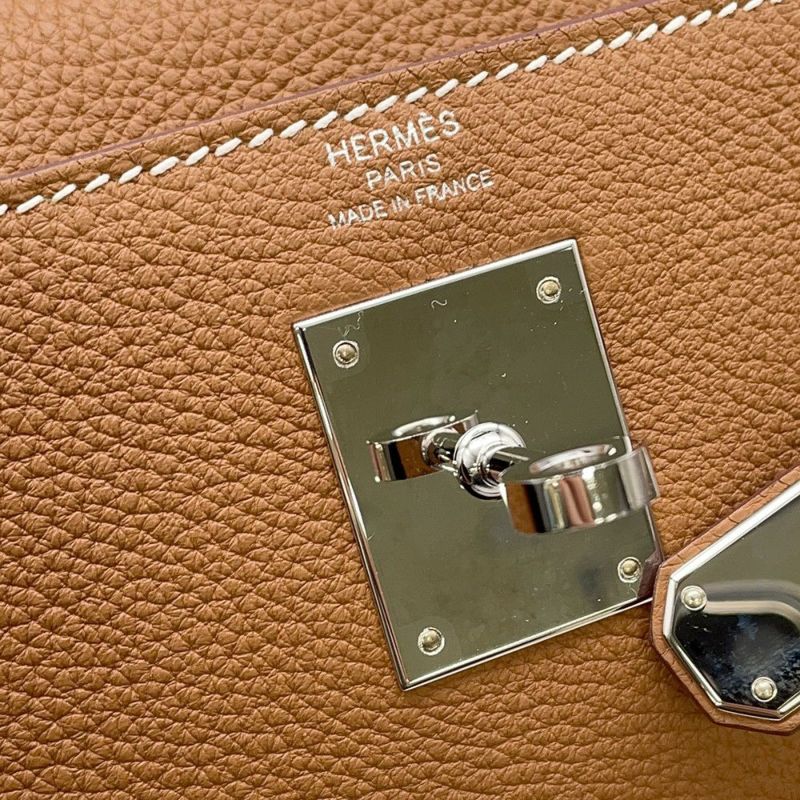 エルメス ハンドバッグ ケリー28 内縫い ゴールド/シルバー金具 トゴ B刻印 2wayショルダー