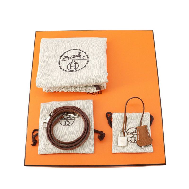 エルメス ハンドバッグ ケリー28 内縫い ゴールド/シルバー金具 トゴ B刻印 2wayショルダー