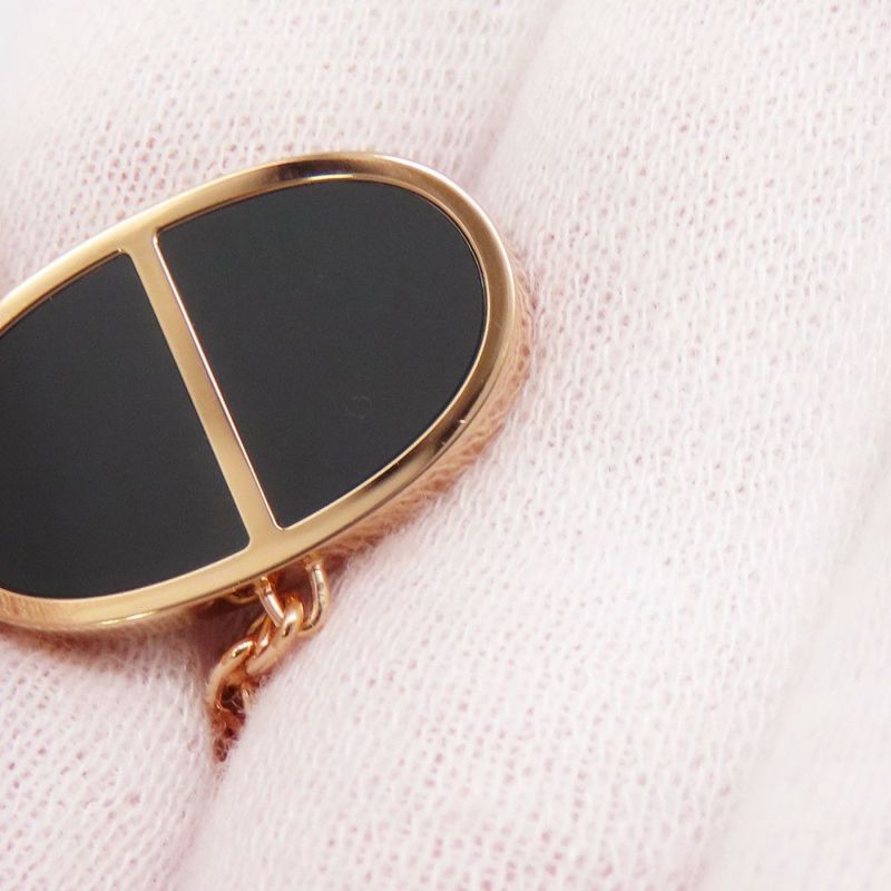 エルメス ピアス シェーヌダンクル ヴェルソ K18PGピンクゴールド/ブラックセラミック HERMES ジュエリー