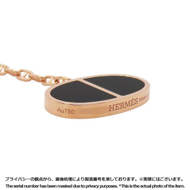 エルメス ピアス シェーヌダンクル ヴェルソ K18PGピンクゴールド/ブラックセラミック HERMES ジュエリー