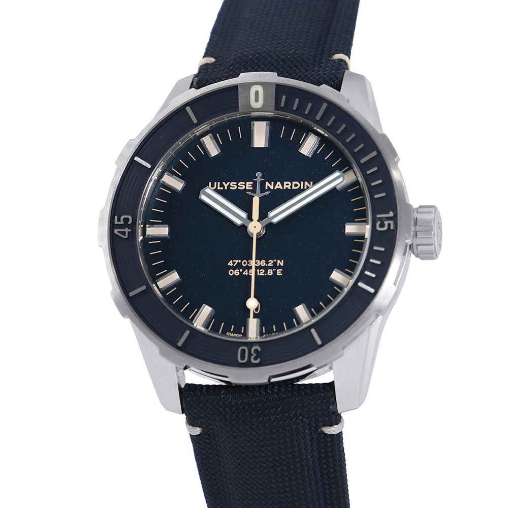 ユリスナルダン ダイバー 8163-175/93 ULYSSE NARDIN 腕時計 ブルー文字盤