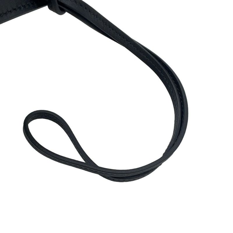 ルメス カードケース エルメスナップ カードケース ブラック/シルバー金具 スイフト W刻印 HERMES 名刺入れ 黒