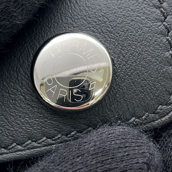 ルメス カードケース エルメスナップ カードケース ブラック/シルバー金具 スイフト W刻印 HERMES 名刺入れ 黒