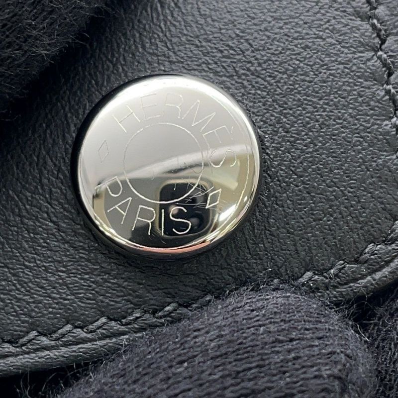 ルメス カードケース エルメスナップ カードケース ブラック/シルバー金具 スイフト W刻印 HERMES 名刺入れ 黒