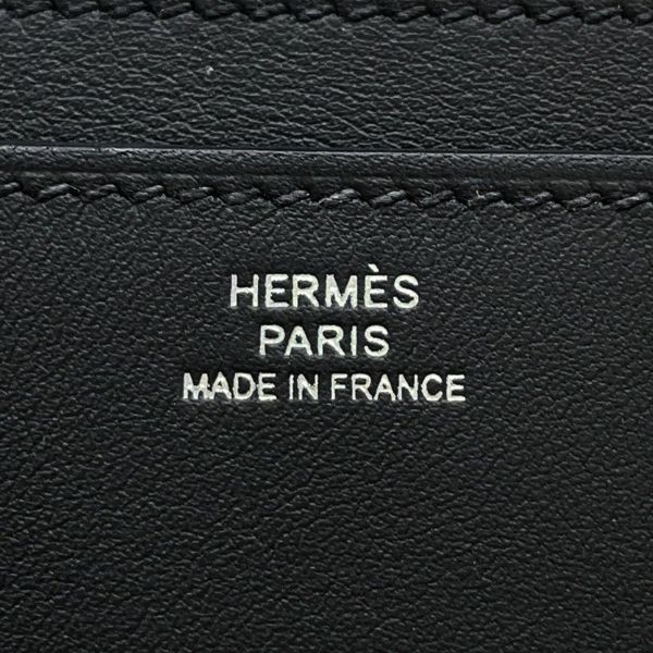 ルメス カードケース エルメスナップ カードケース ブラック/シルバー金具 スイフト W刻印 HERMES 名刺入れ 黒