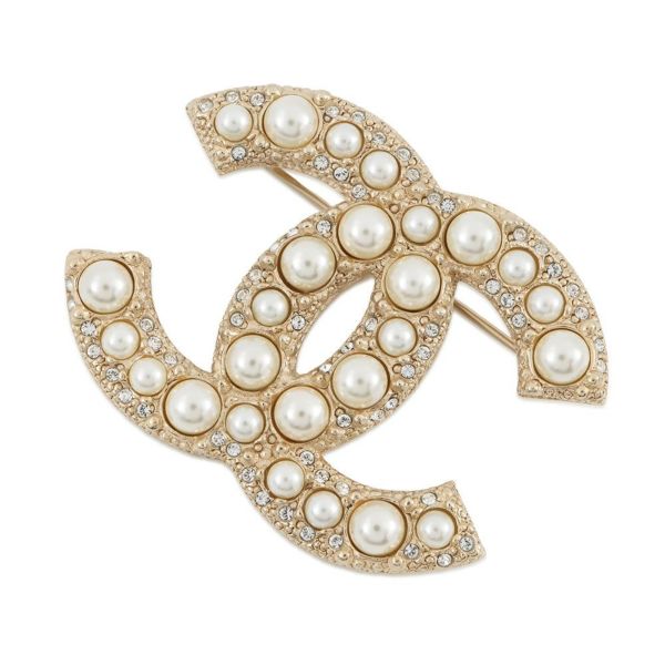 シャネル ブローチ ココマーク メタル フェイクパール ラインストーン F23V A64762 CHANEL アクセサリー